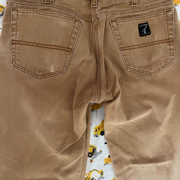 L.C. King Pointer Brand Brown Duck Canvas (100% Cotton) work pants - Picture 6 of 7
